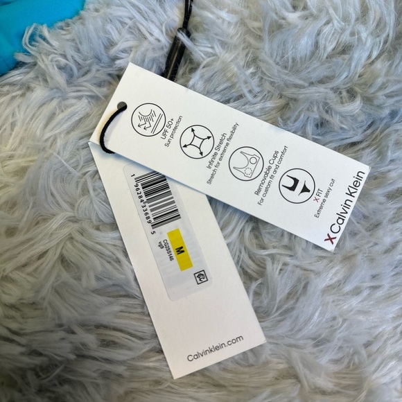 Calvin Klein TROPICAL WATERS Logo-Straps Bikini Swim Top, - Picture 4 of 8